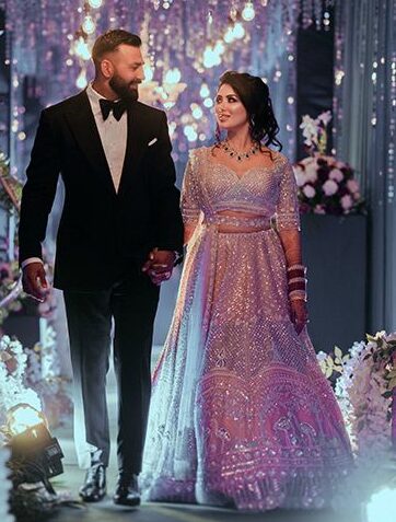 Wedding dress for bride groom pink lehenga black tuxedo