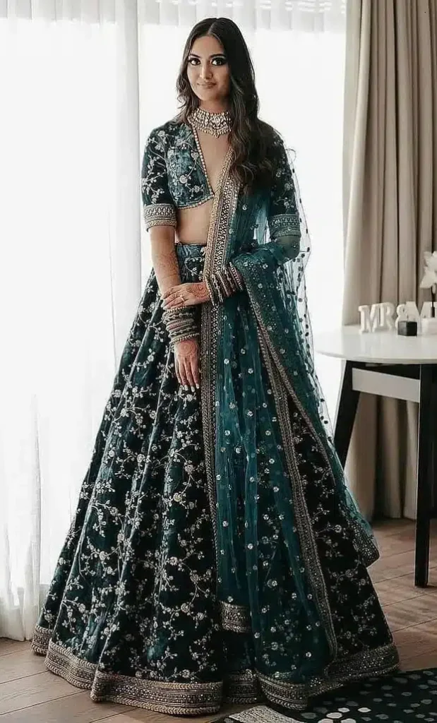 Green wedding lehengas bangalore